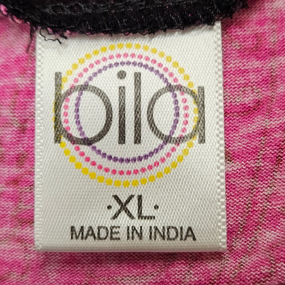 Bila Bohemian Short Sleeve‎ Sheer & Lace Detail Multicolor Floral Blouse Size XL - Picture 7 of 9